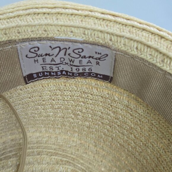 Sun N Sand Straw Fedora Hat Neutral Beach Sun One Size - Picture 3 of 3